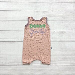 RAGS Toddler Romper “Donut Grow Up” Sleeveless One Piece Sprinkle Print 2T